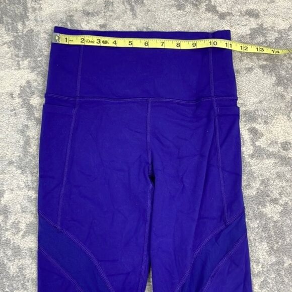 Athleta Salutation Stash Pocket II Blue Purple Mesh 7/8 Tight Leggings Sz XXS - Picture 7 of 12